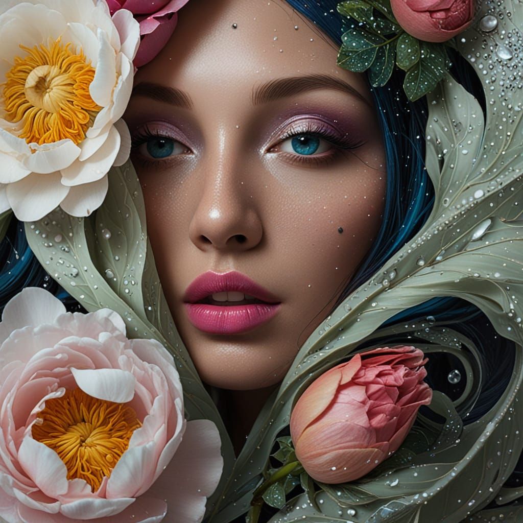 Vivid Starry Night with Nautilus Curves and Fractals