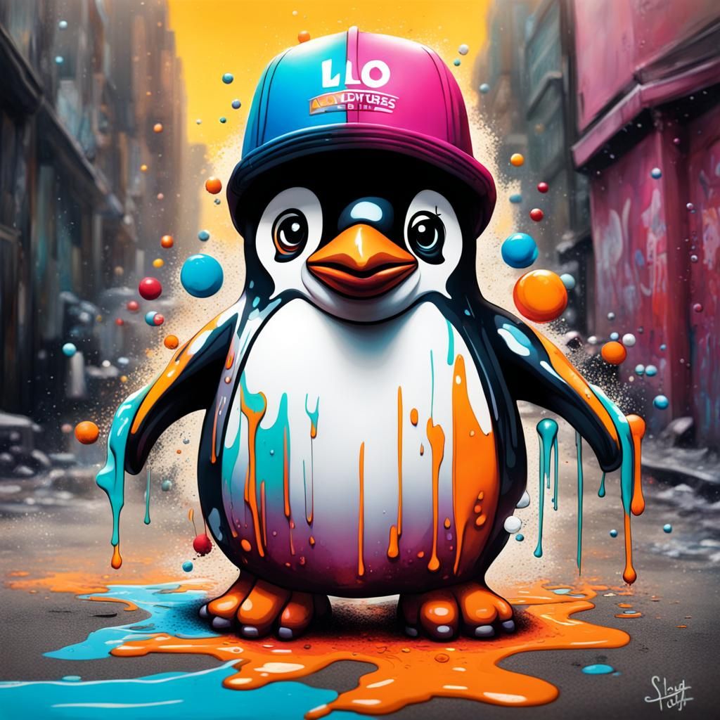 Adventures of Little Penguin Lolo in Graffiti Art