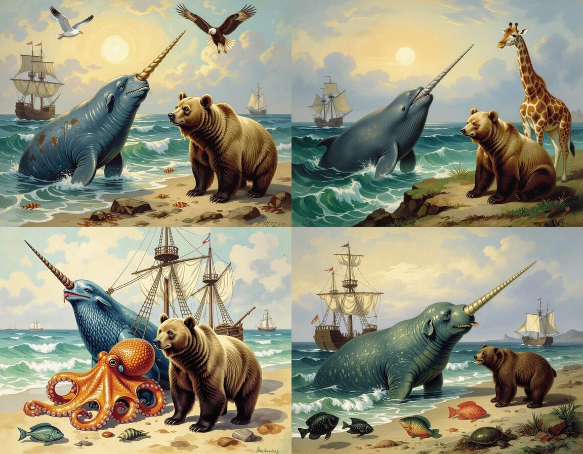 Surreal Menagerie in Romantic Style