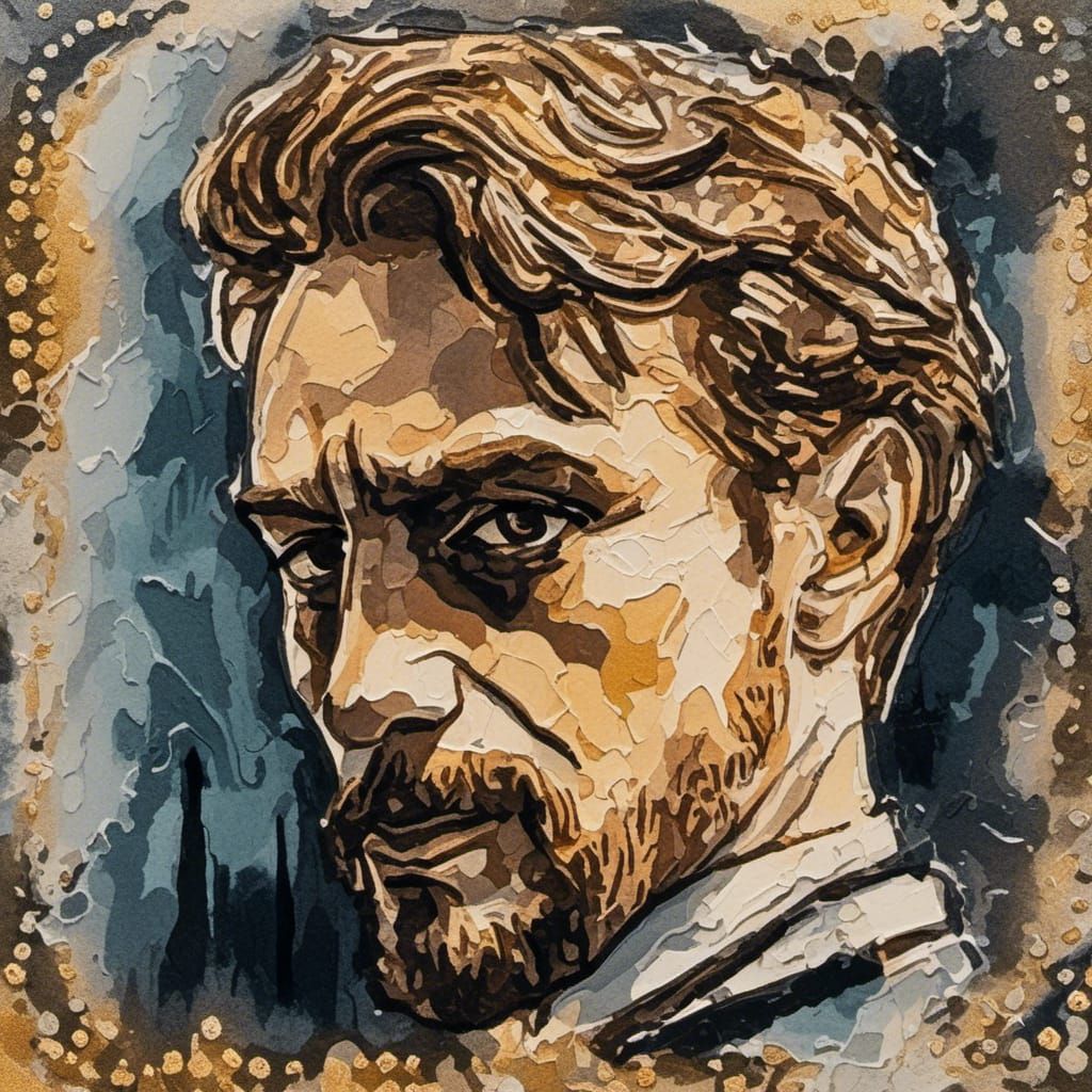 Dieselpunk Motherhacker in Victorian Study: Acrylic Art