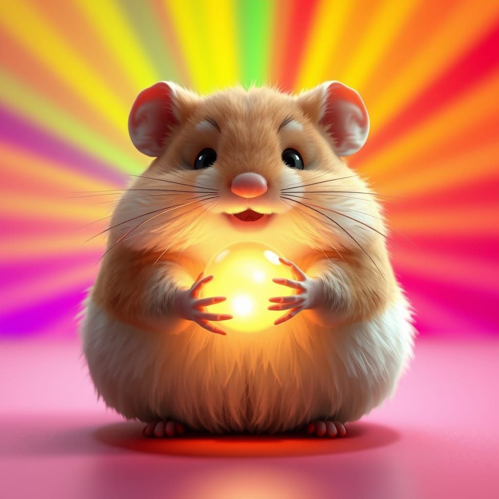 Magical Hamster Embodies Whimsy in Radiant Light