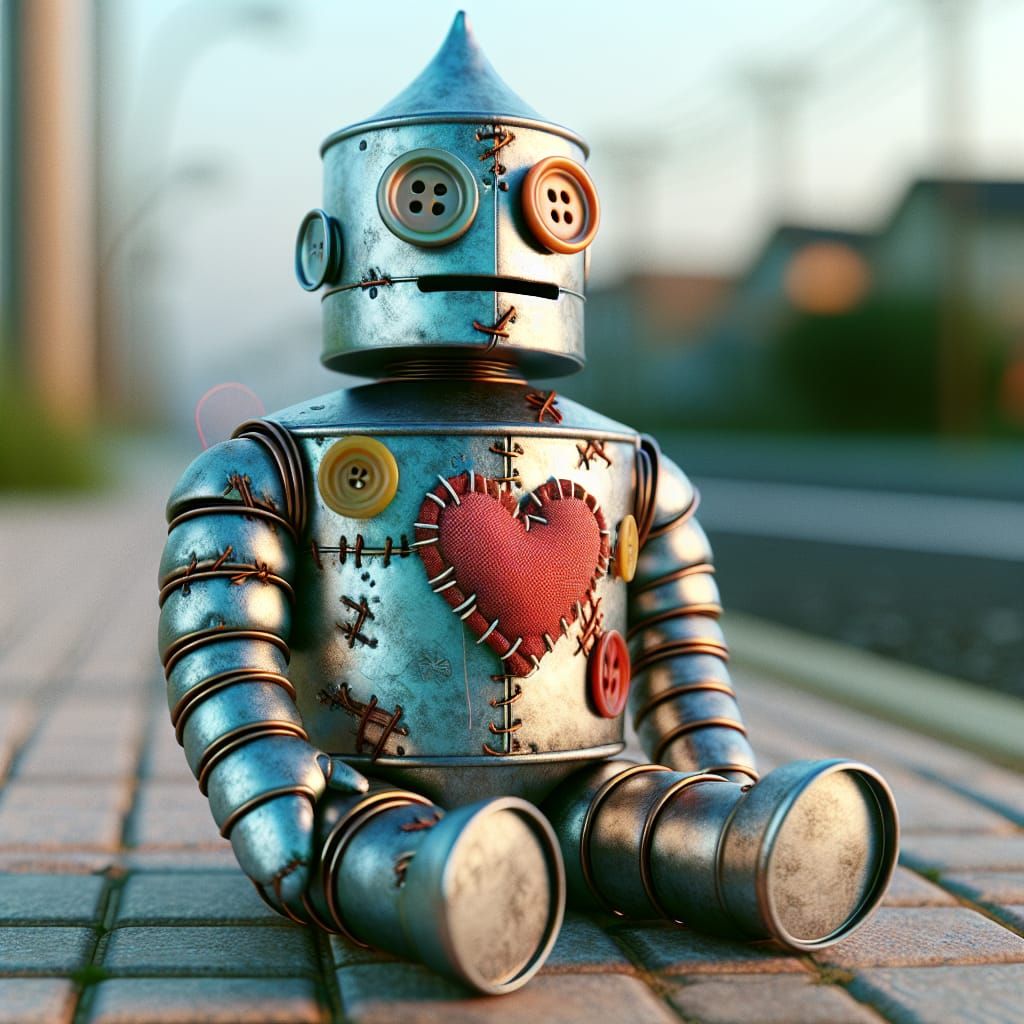 Surreal Whimsical Tinman in Cinematic Close-Up