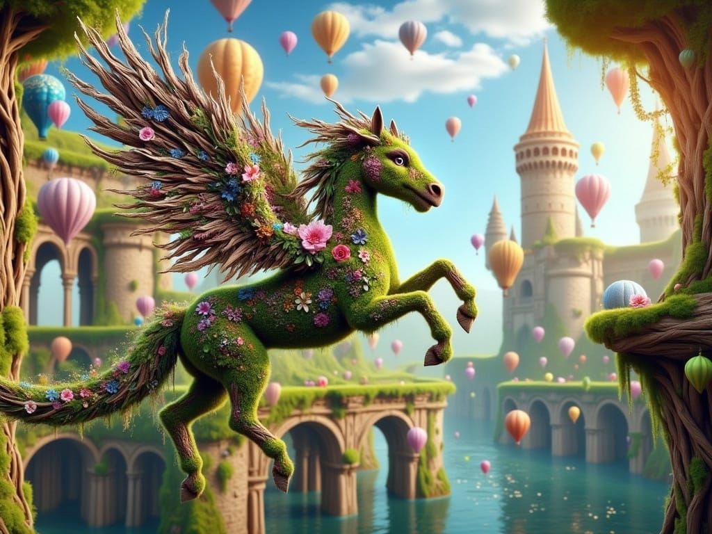 Winged Horse Ent in Fantasy Kingdom