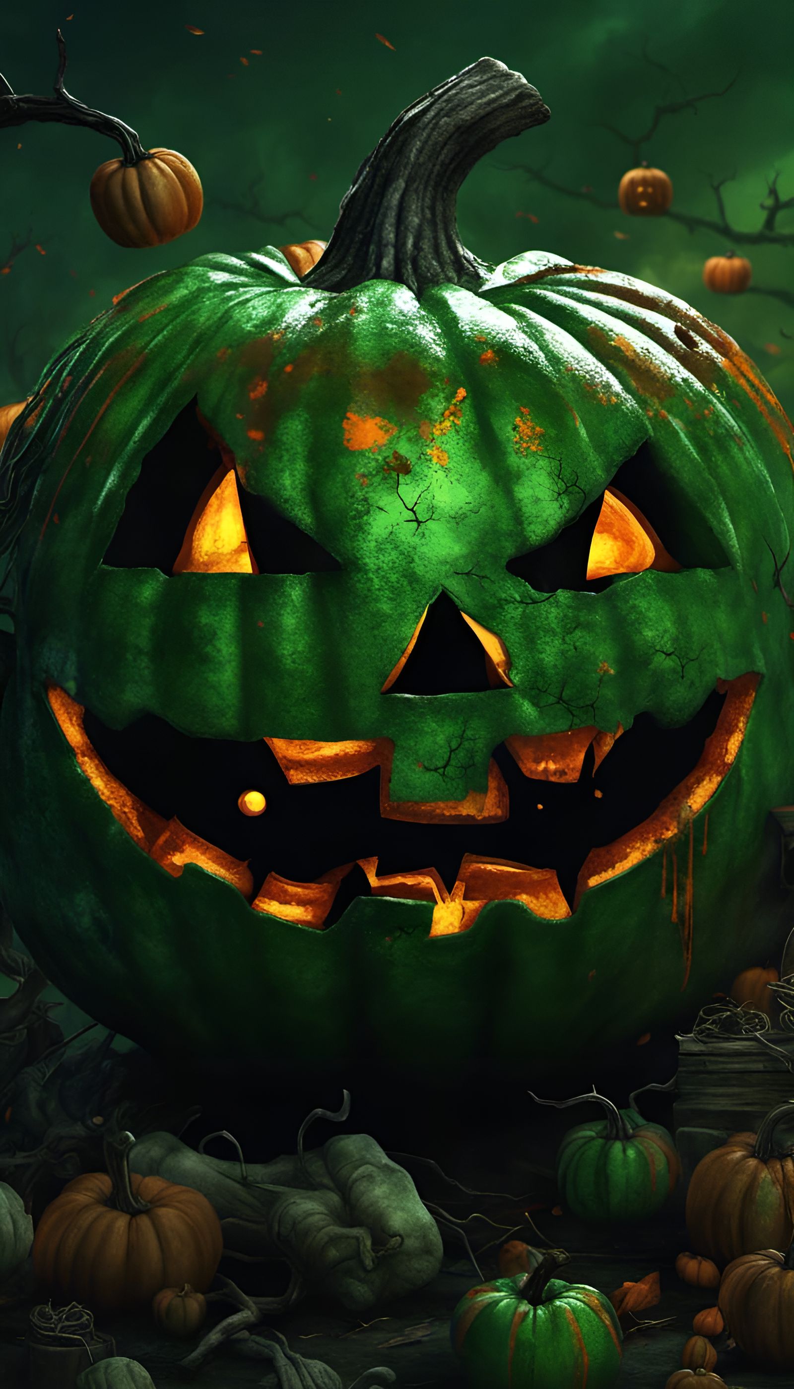 Green Halloween Art in Extreme Detail, 8K