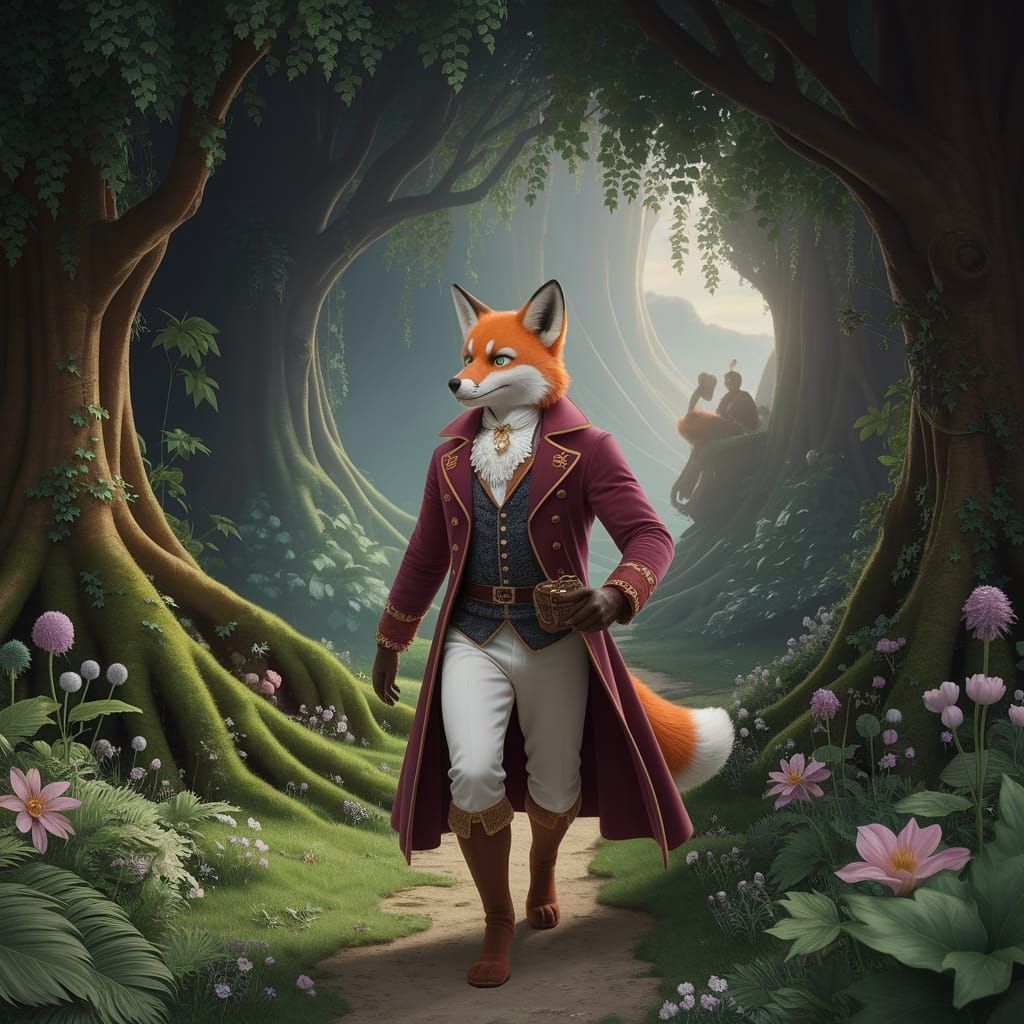 Fox Bard in Forest Dreamscape: Caravaggio and de Chirico Sty...