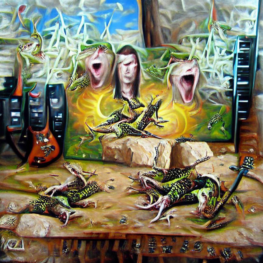 Lizards Playing Death Metal Music