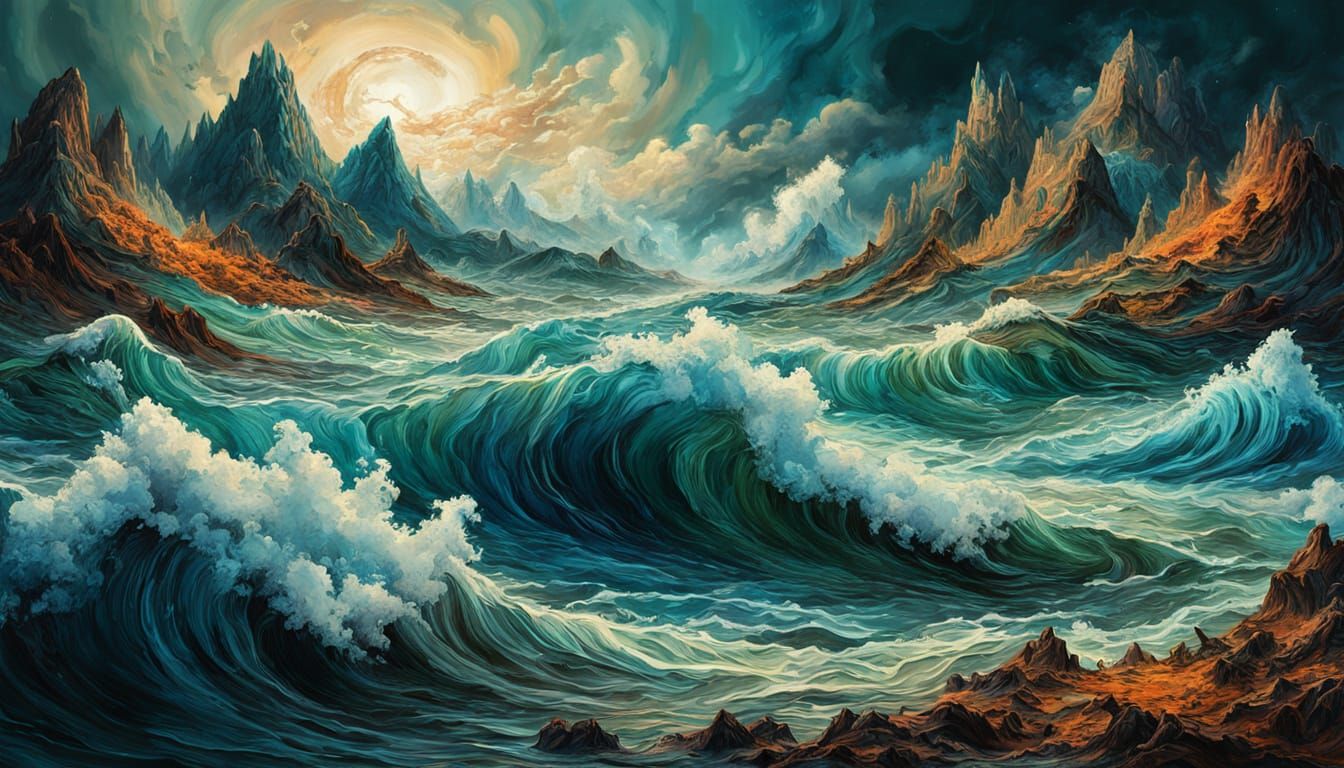 Surreal Elemental Fusion of Sea, Sky, and Earth