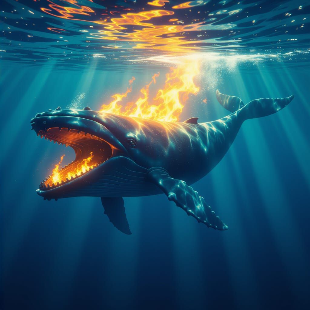 Translucent Whale Portal to a World of Fire