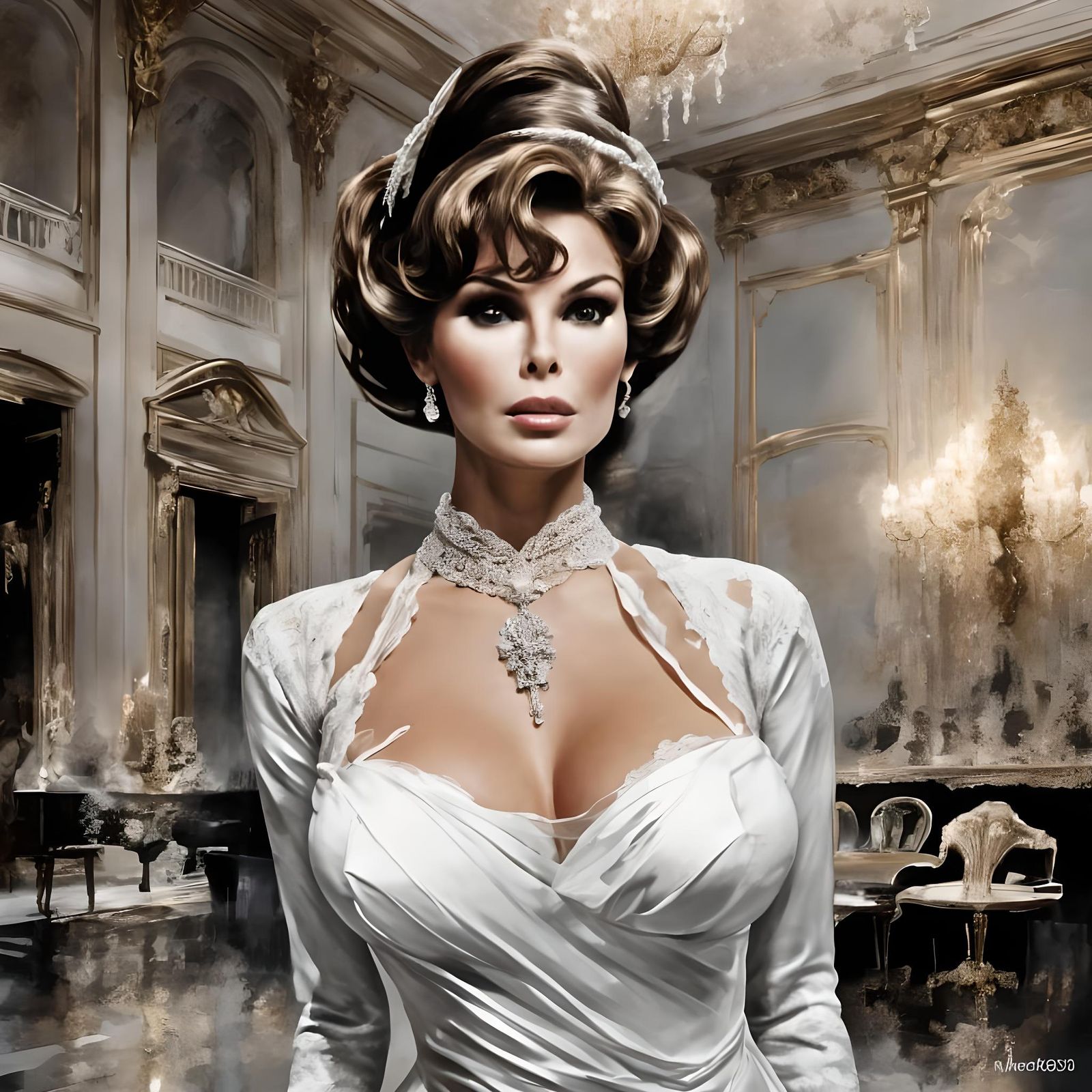 Raquel Welch at a Victorian Ball
