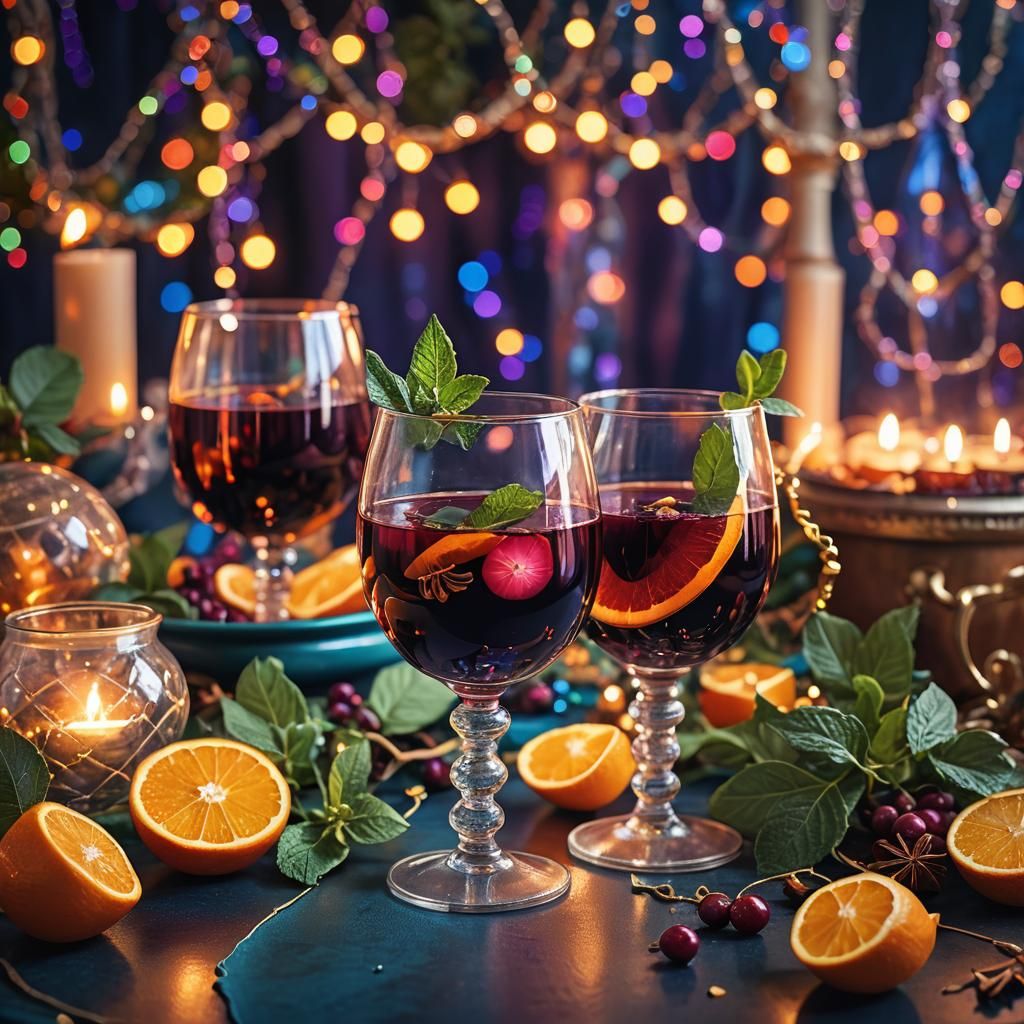 Festive Bubblegum Mulled Wine Still Life