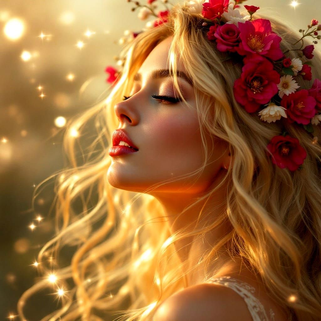 Ethereal Portrait of a Woman in Bloom