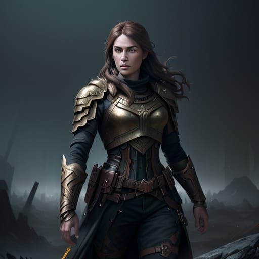 Detailed Valkyrie in Dark Fantasy Style