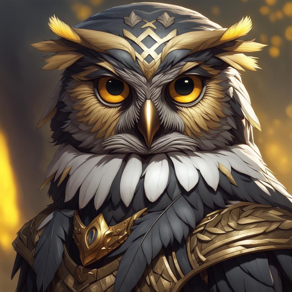 Owl Folk Ranger Portrait in Detailed Digital Art