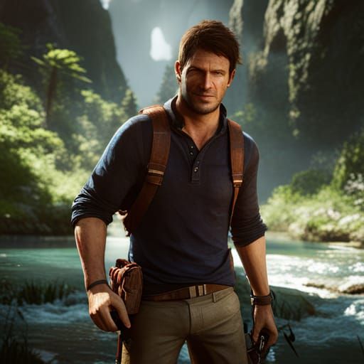 Nathan Drake 3D Game Cinematic Render