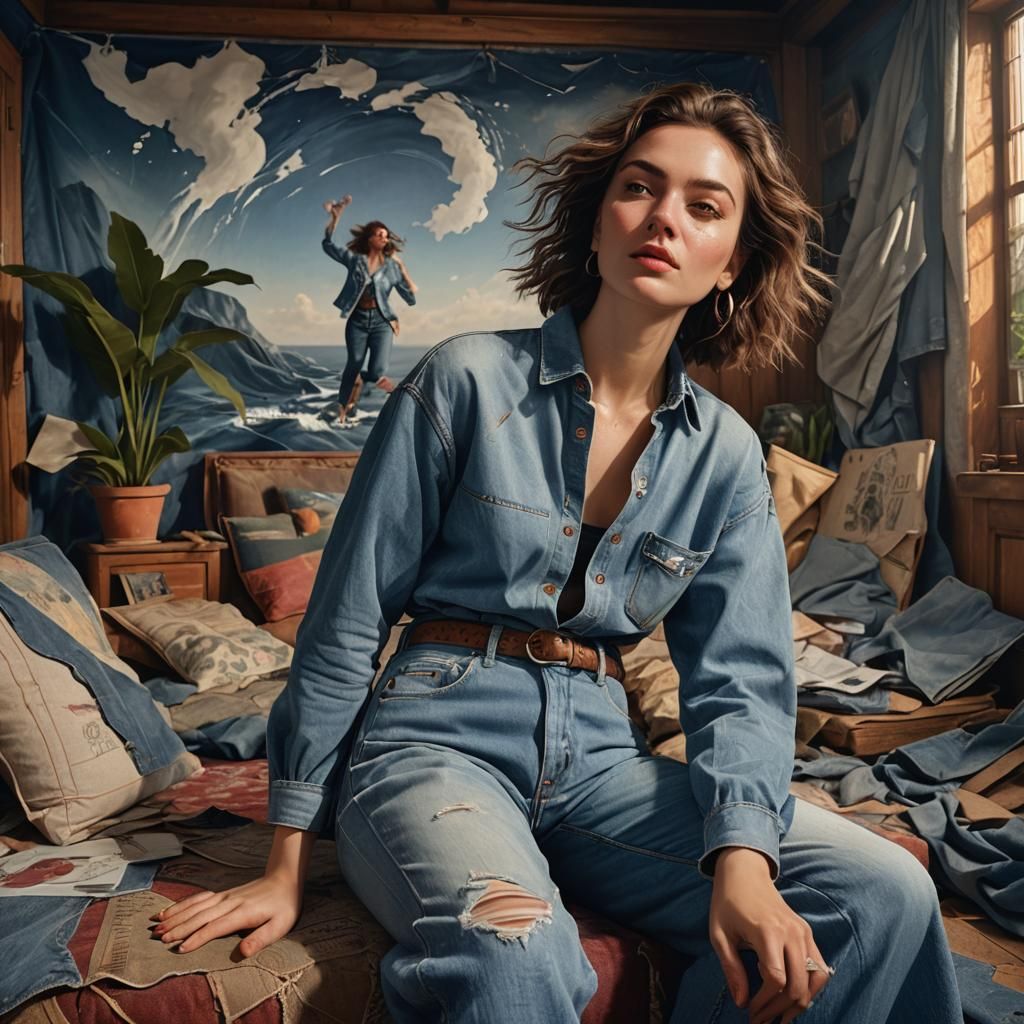 Avant-Garde Denim Fashion in European Style