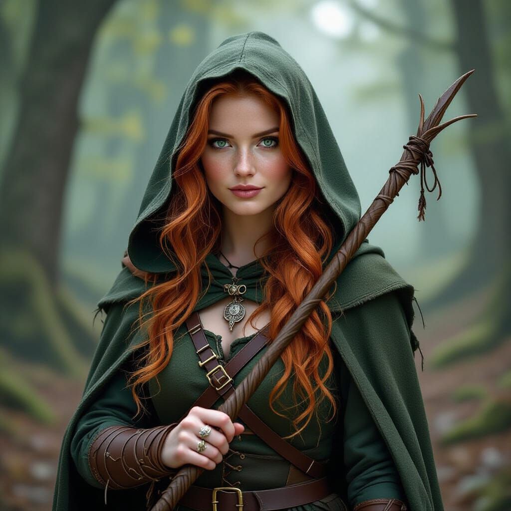 Copper Haired Hobbit Wizard in Leather Armor