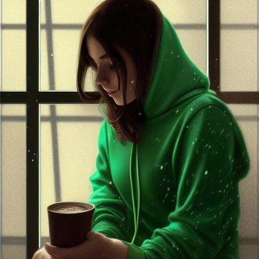 Girl in Hoodie: Radiant Winter Portrait in 16k