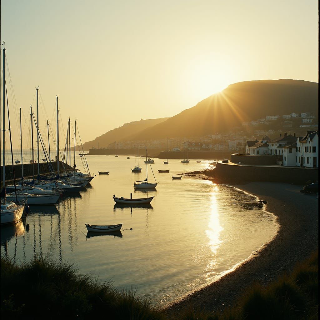 Ballycastle Harbour at Sunset: Northern Ireland Coastal Scen...