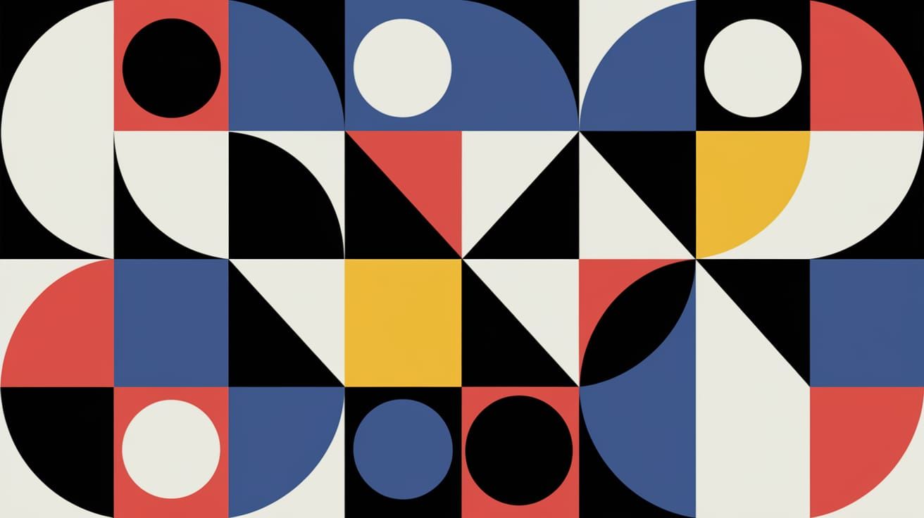 Bauhaus Geometric Composition in Vibrant Colors