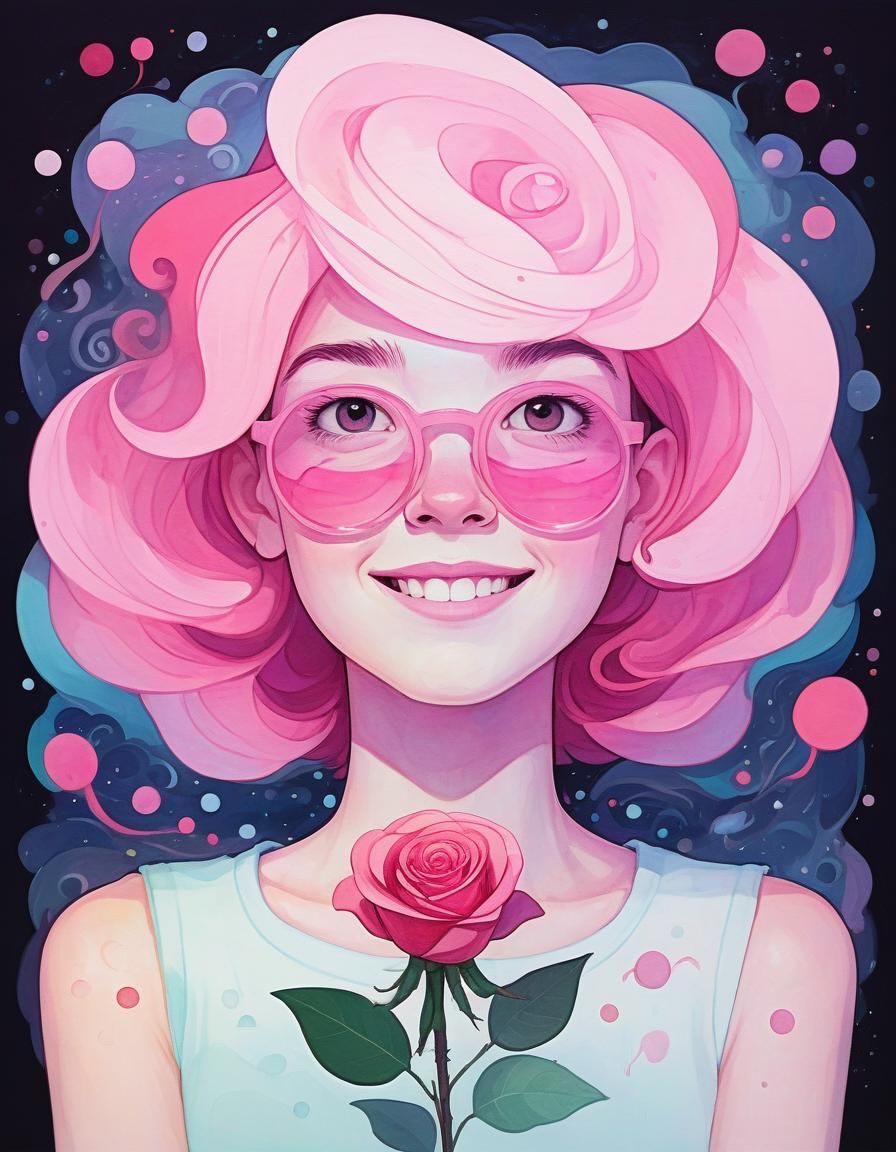 Ethereal Joyful Rose: Minimalist Art