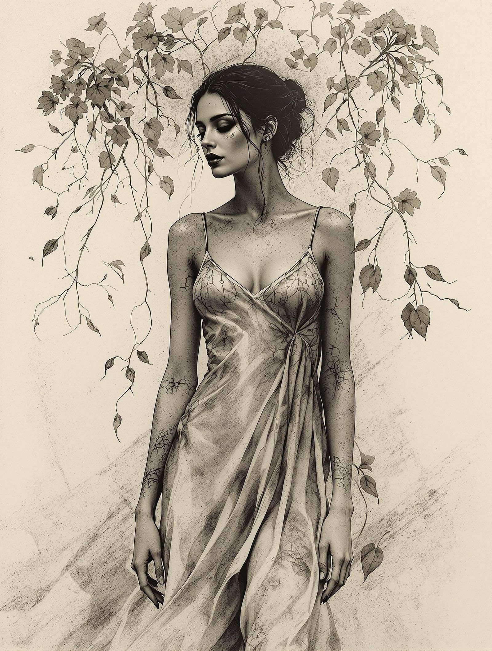 Argentine Dancer in Copperplate Etching with Hand-Tinted Mez...