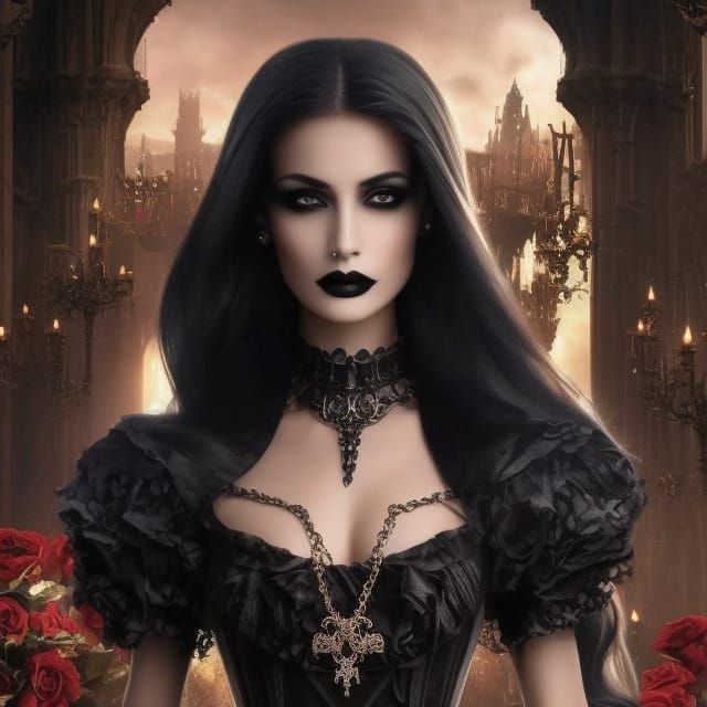 Gothic Princess with Stunning Features in Royo Style