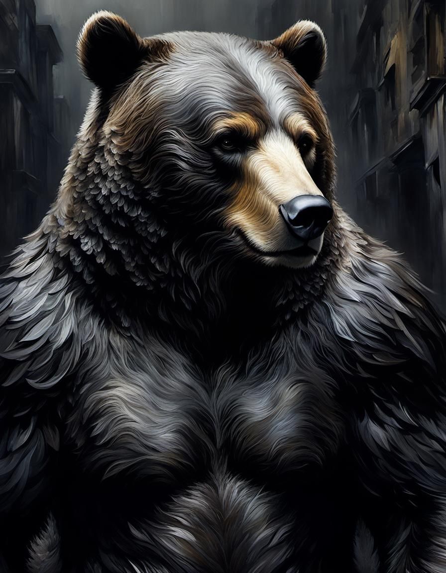 Demonic Cyborg Bear in Volcanic Hyperspace as Photorealism