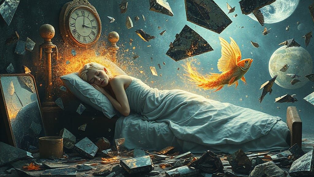 Angel of Memories Screams Amid Shattered Mirrors