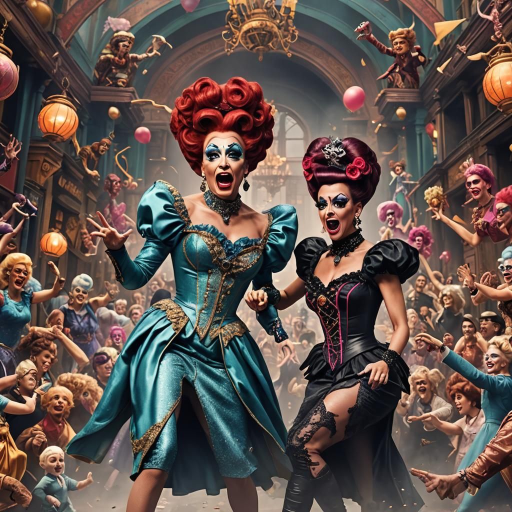 Drag Queens Battle Over Drag King, Detailed Art