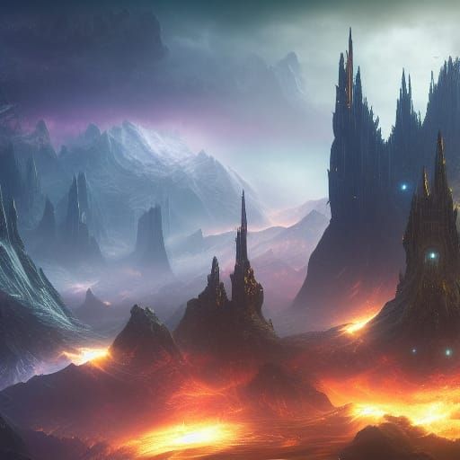 Detailed Big Bang Concept Art in Deep Color