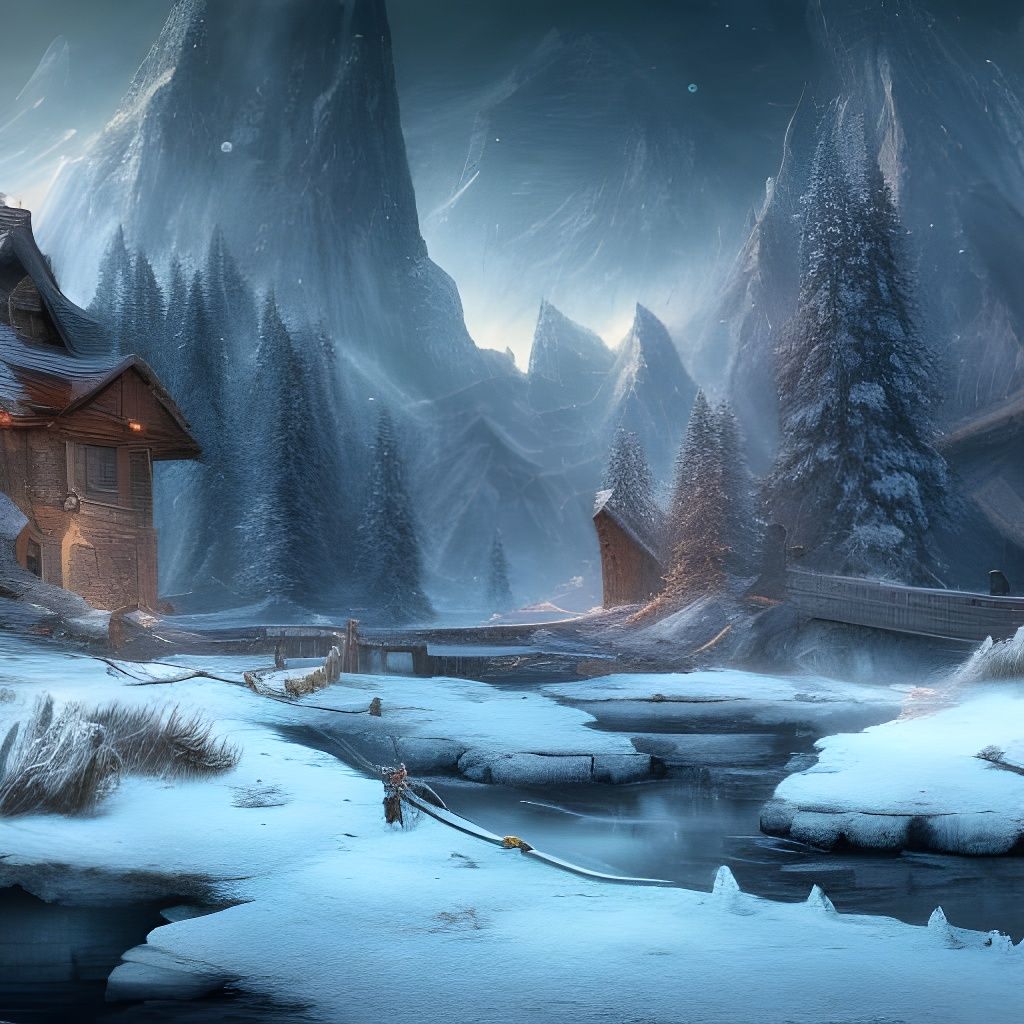 D&D Settlement. Icewind Dale, Fantasy Landscape