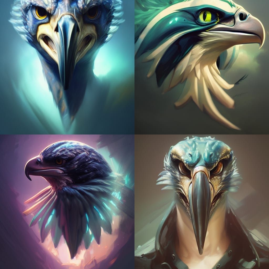 Hyperdetailed Portrait of a Seahawk in Digital Art