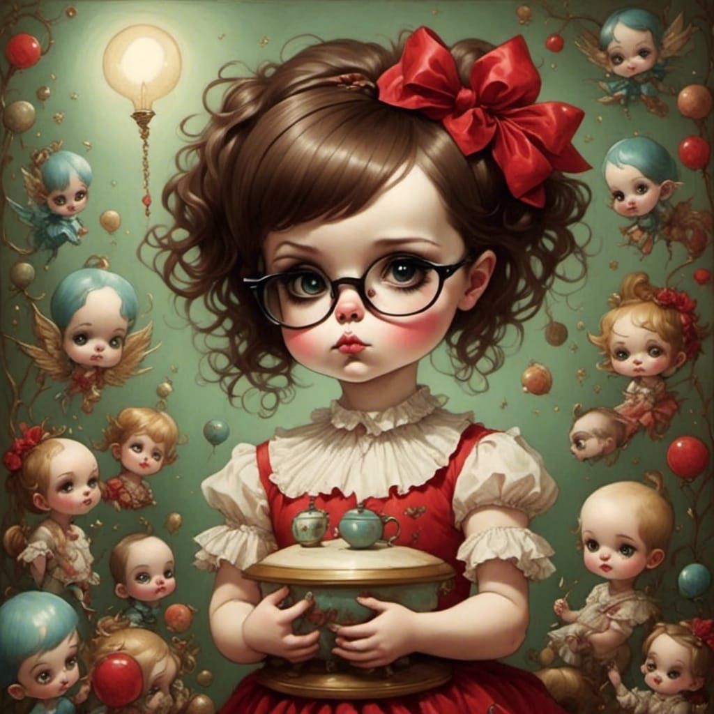 Dreamlike Scene in Mark Ryden Style