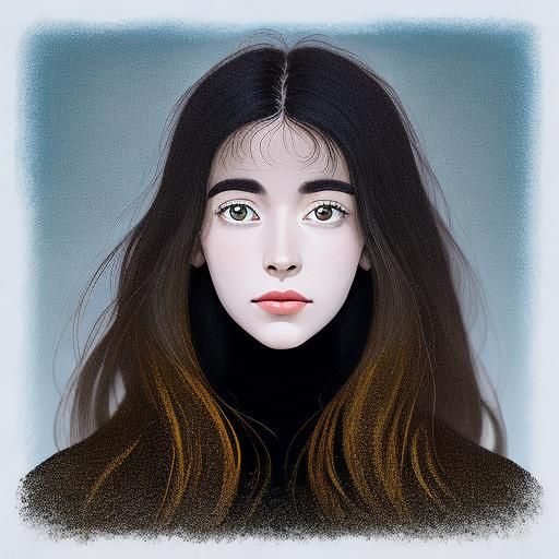 Beautiful Woman on Rocky Shore in Psychedelic Style