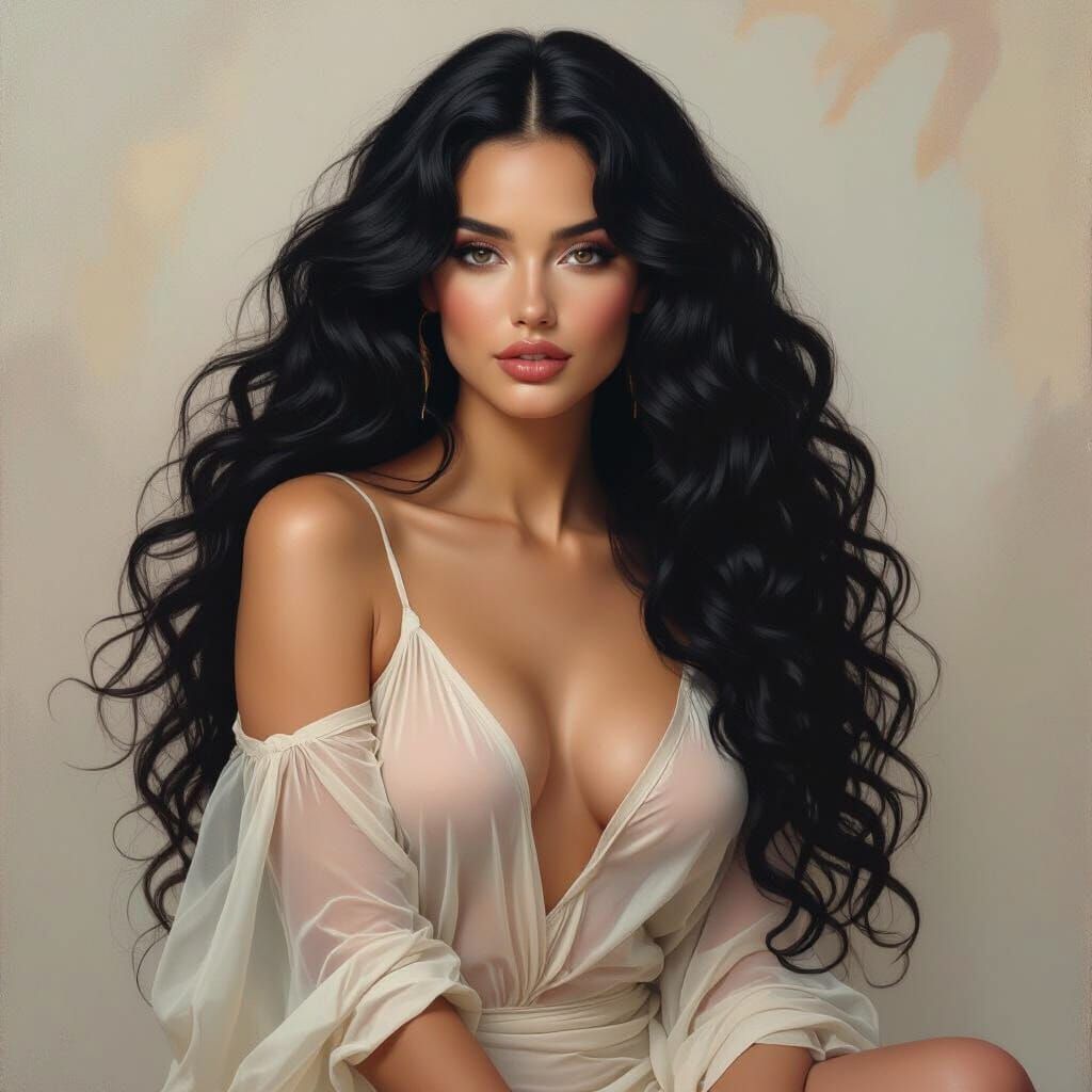 Renaissance Woman Portrait in Botticelli Raphael Style