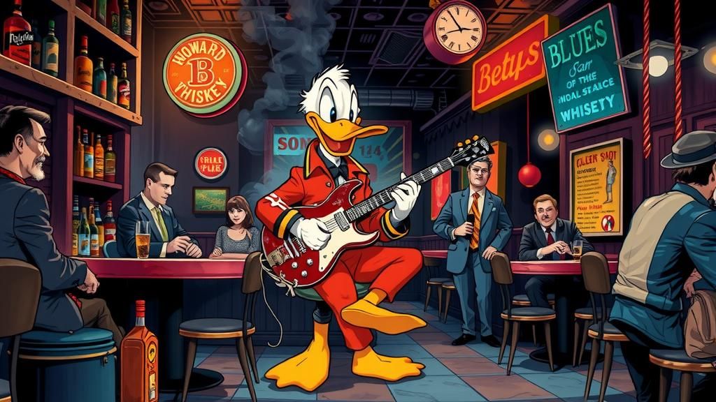 Donald duck playing " I'm Peg the Leg, with an extra leg"