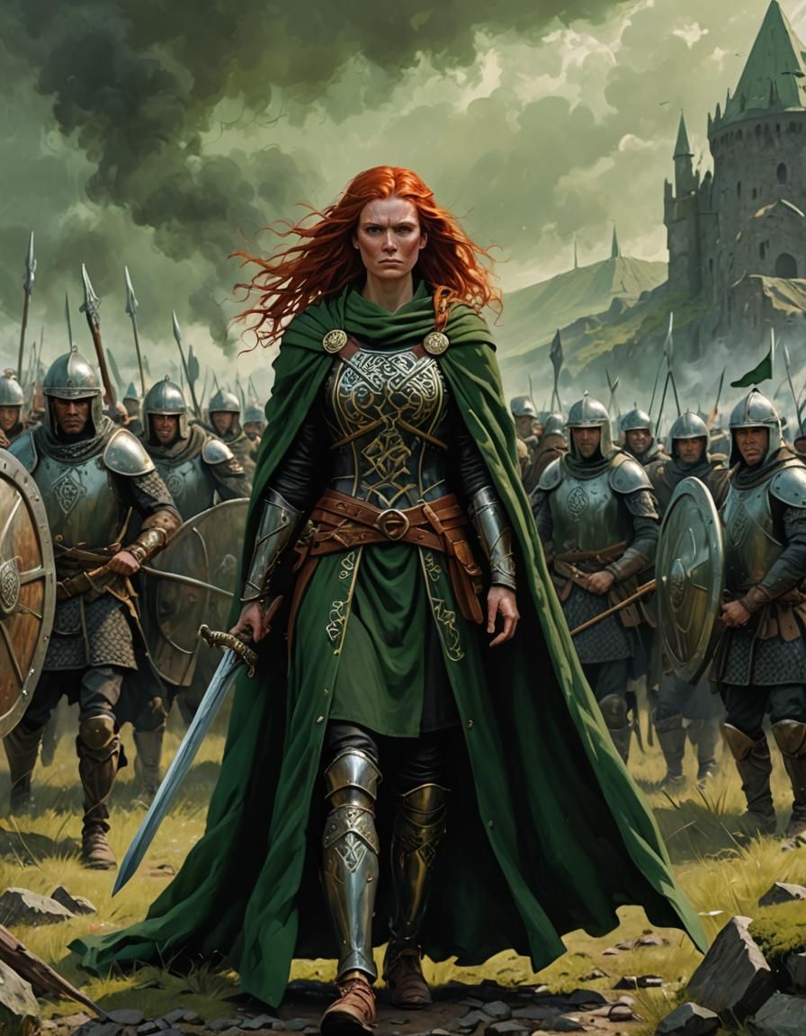 Celtic Warrior Stands Against Army: Sinister Art