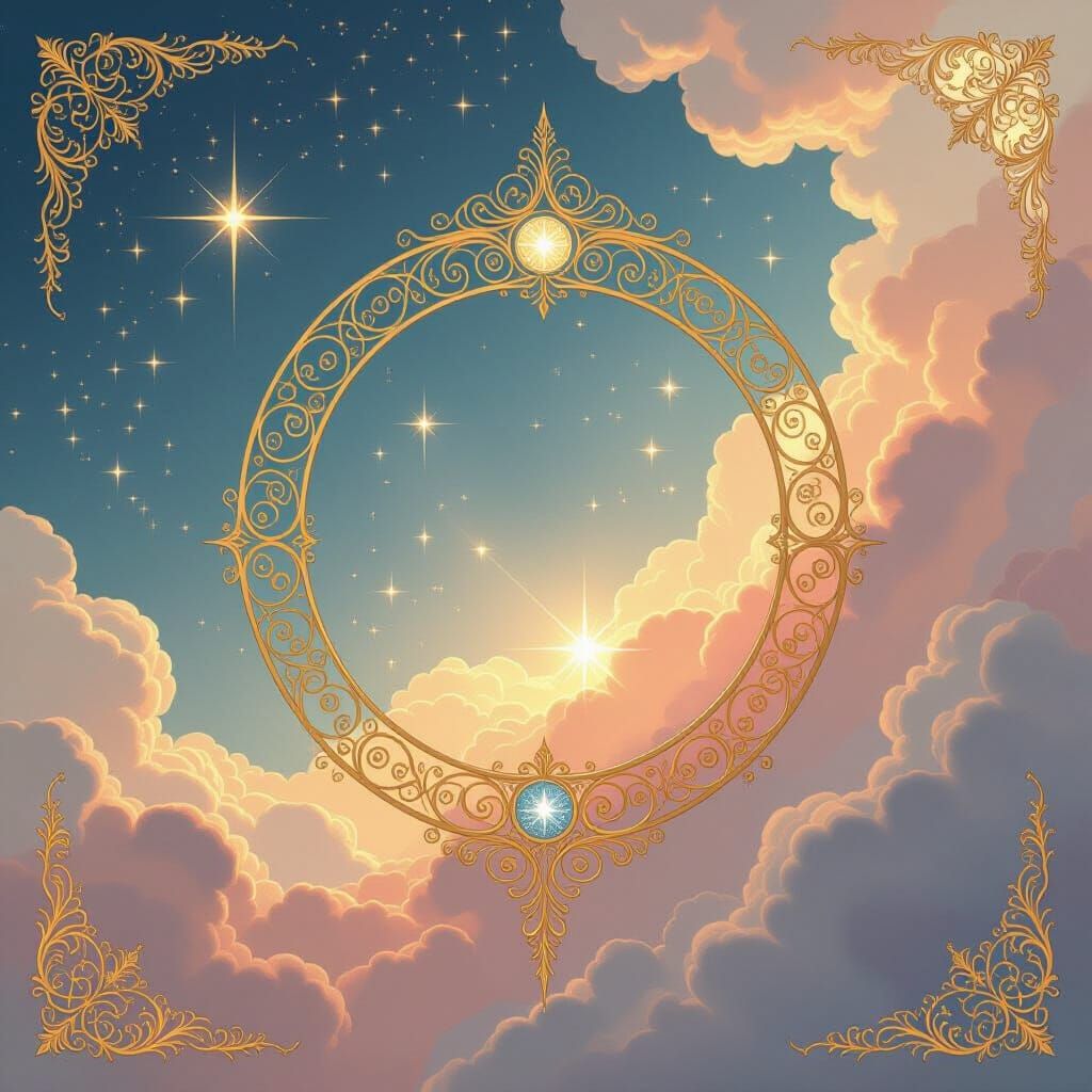 Majestic Libra Glyph in Cosmic Nebula