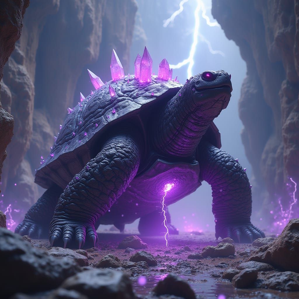Crystalline Turtle Radiating Menacing Energy