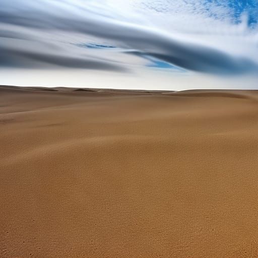 Hyperrealistic Sand and Sky in Perfect Composition