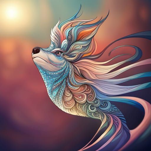 Coloring Page Animal with Abstract Patterns