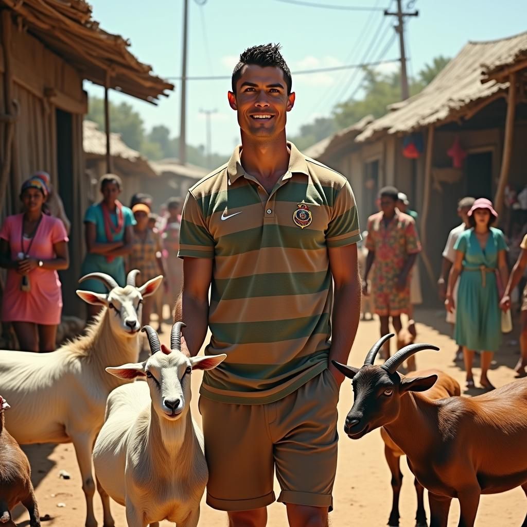 Ronaldo at Goat Market, Rural Pastoral Scene
