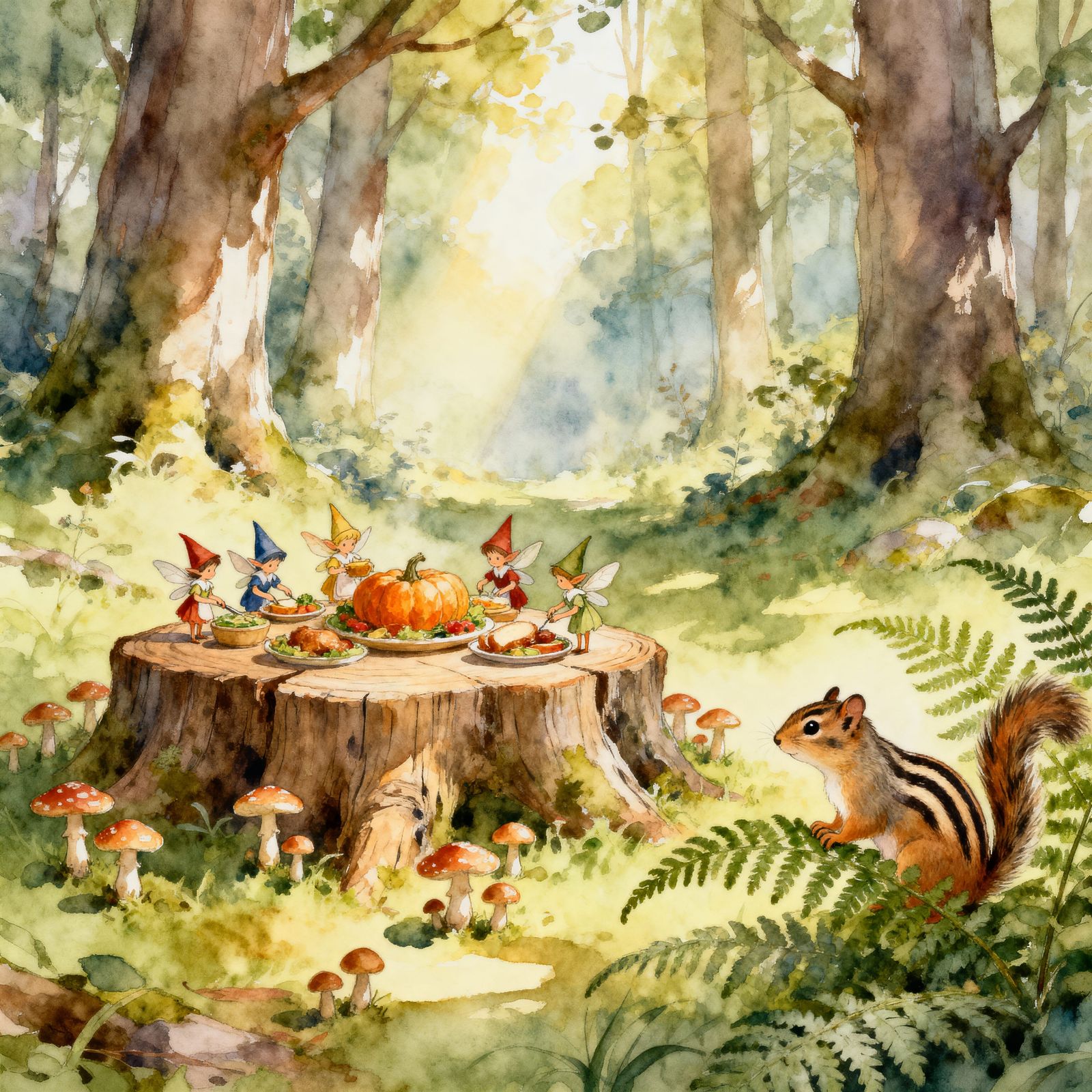 Pixies Host Forest Animals for Thanksgiving Feast