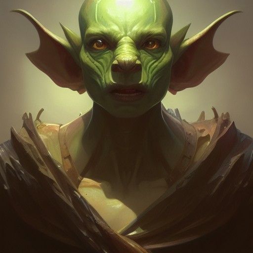 Detailed Goblin Portrait in Hyperrealistic Style
