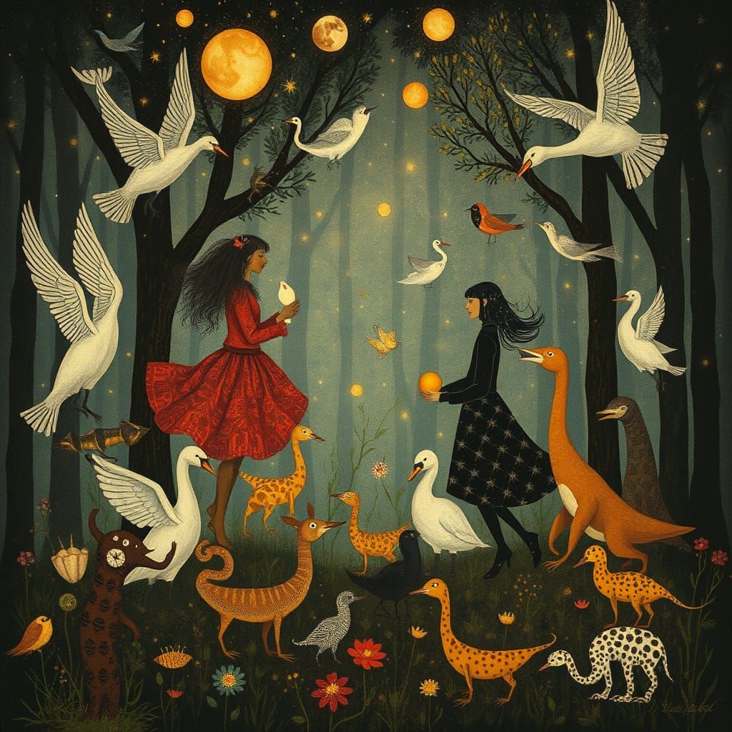 Surreal Dreamscapes with Celestial Creatures in Ethereal Lig...