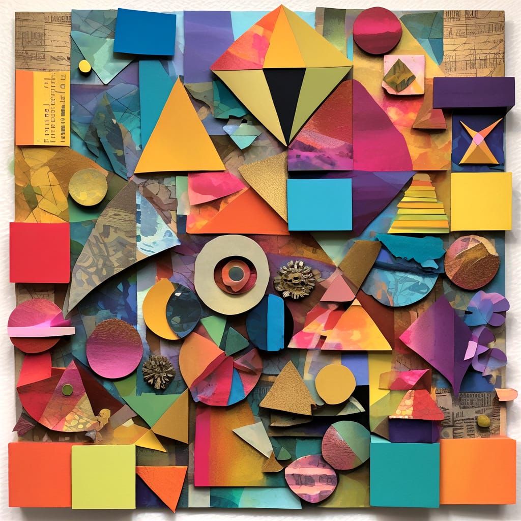 Vibrant Mixed Media Collage Art
