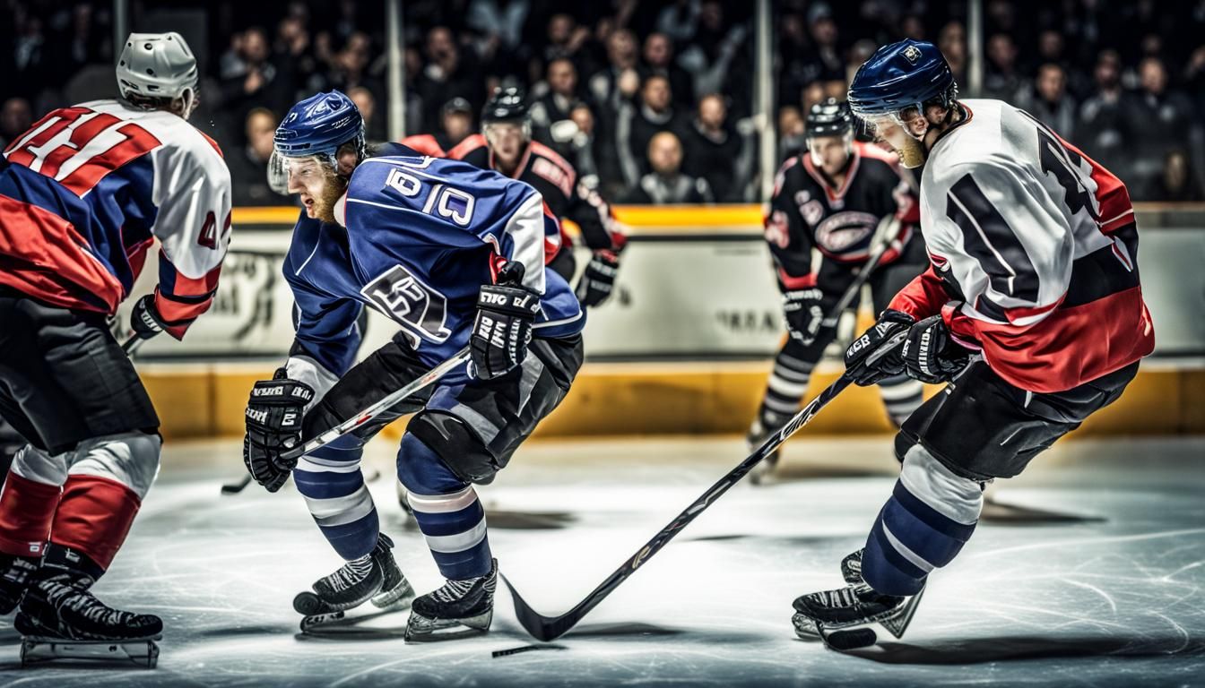 Intense Hockey Check in Professional Rink