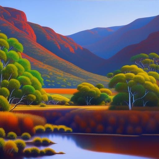 Western Mac Donnell ranges, White ghost gum tree, beautiful ...