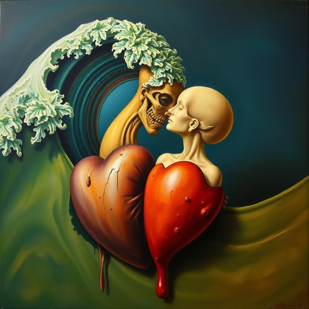 Surreal Wave Anchored in Quartz: A Dali-esque Vision