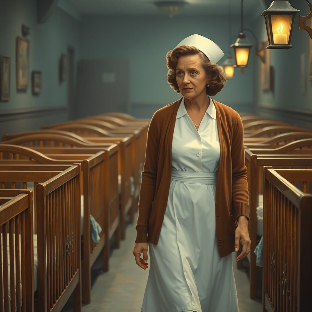 Compassionate Night Nurse Tends to Sleeping Babies in 1940s ...